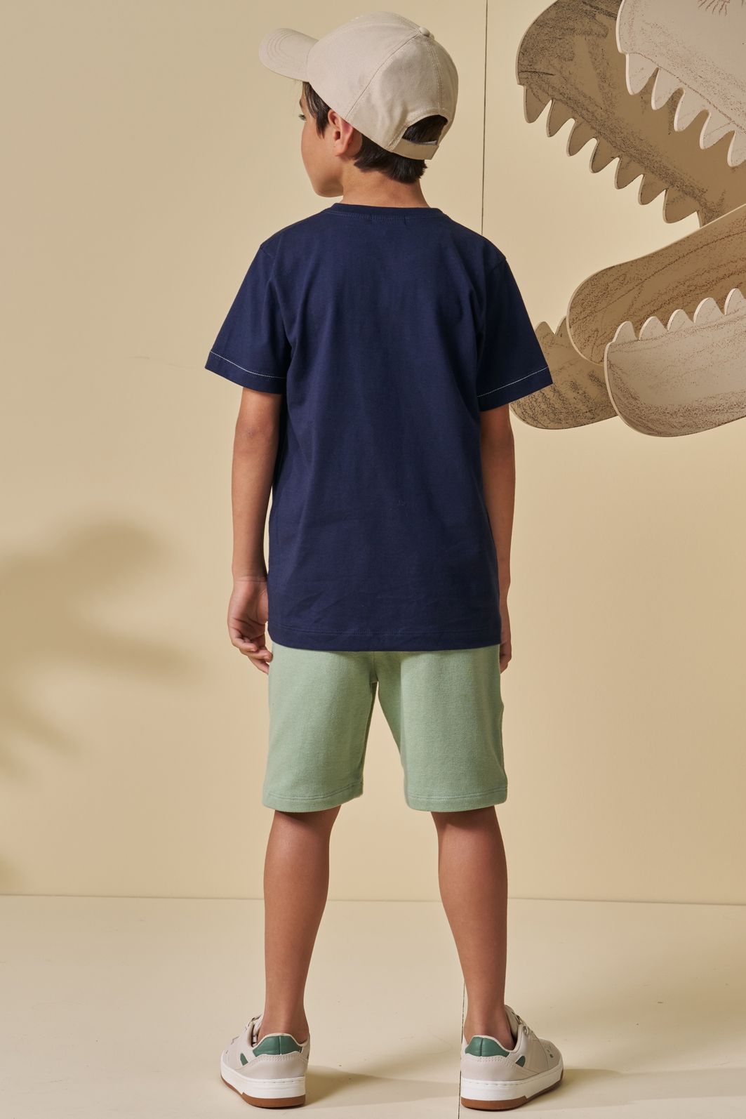 Conjunto de camiseta em meia malha e bermuda em moletwill com elastano 94845 LucBoo Infantil Menino Conjunto de camiseta em meia malha e bermuda em moletwill com elastano 94845 LucBoo Infantil Menino