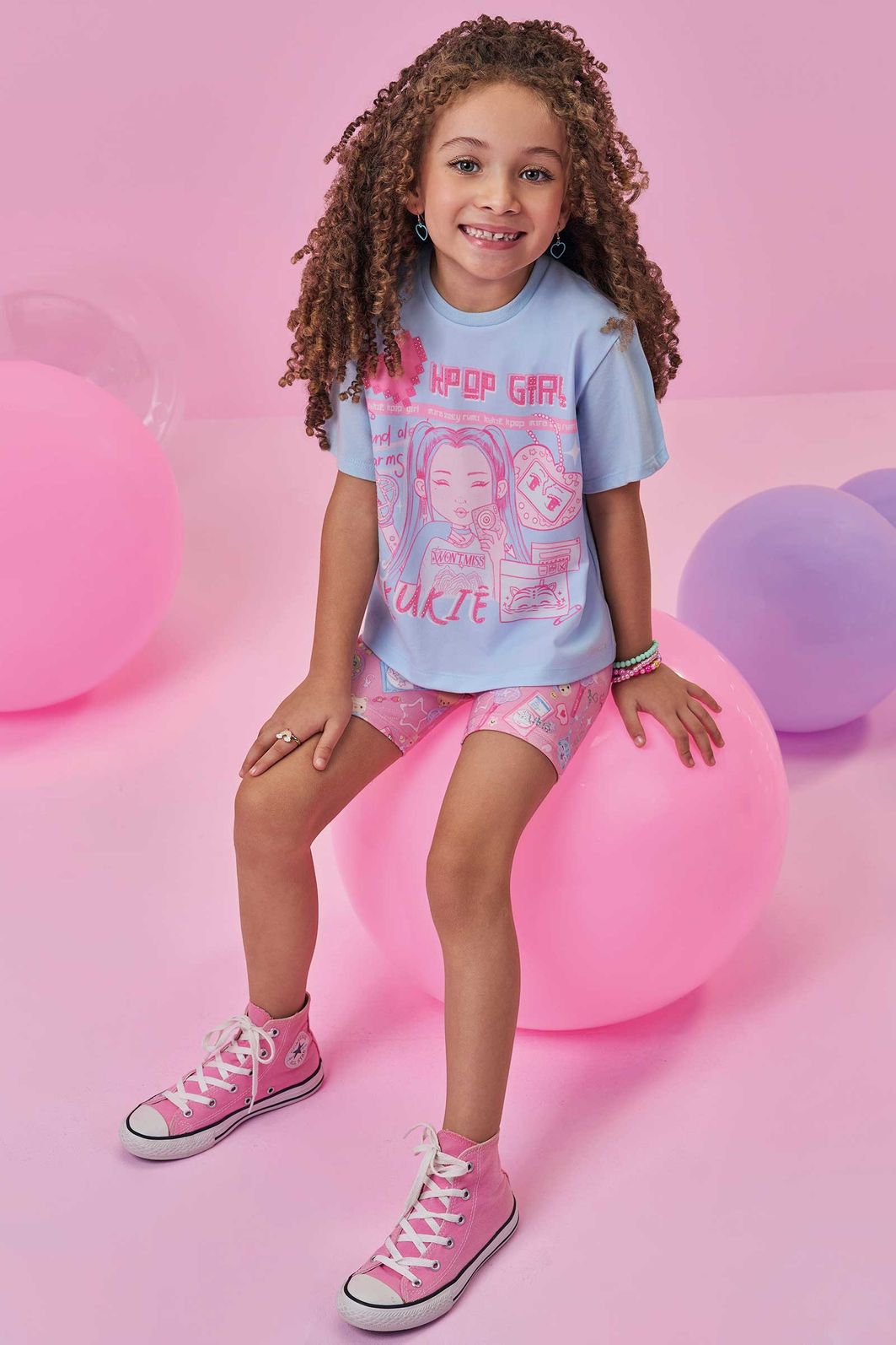 Camiseta em meia malha 98788 Kukiê Infantil Menina Camiseta em meia malha 98788 Kukiê Infantil Menina