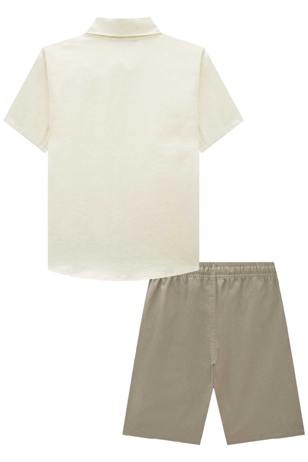 Conjunto de camisa em linho deluxe e bermuda em linho santorine com elastano 93324 Johnny Fox Teen Menino Conjunto de camisa em linho deluxe e bermuda em linho santorine com elastano 93324 Johnny Fox Teen Menino
