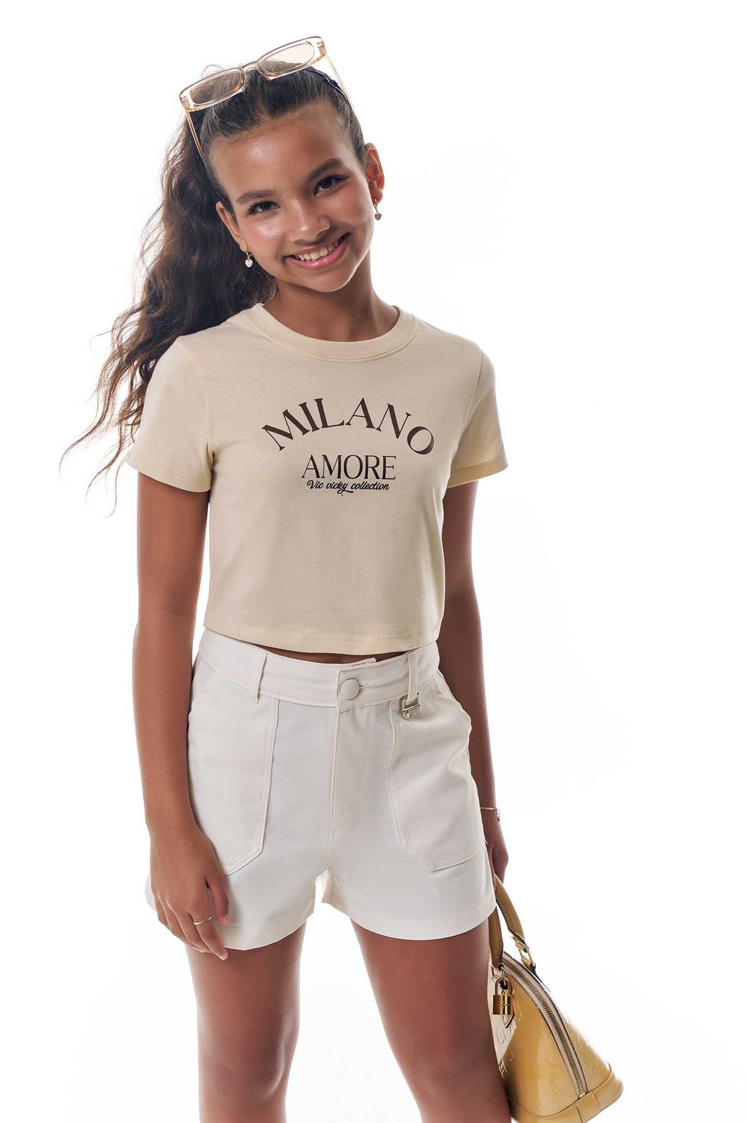 Shorts em alfaiataria tecno cargo 95638 Vic Teen Menina Shorts em alfaiataria tecno cargo 95638 Vic Teen Menina