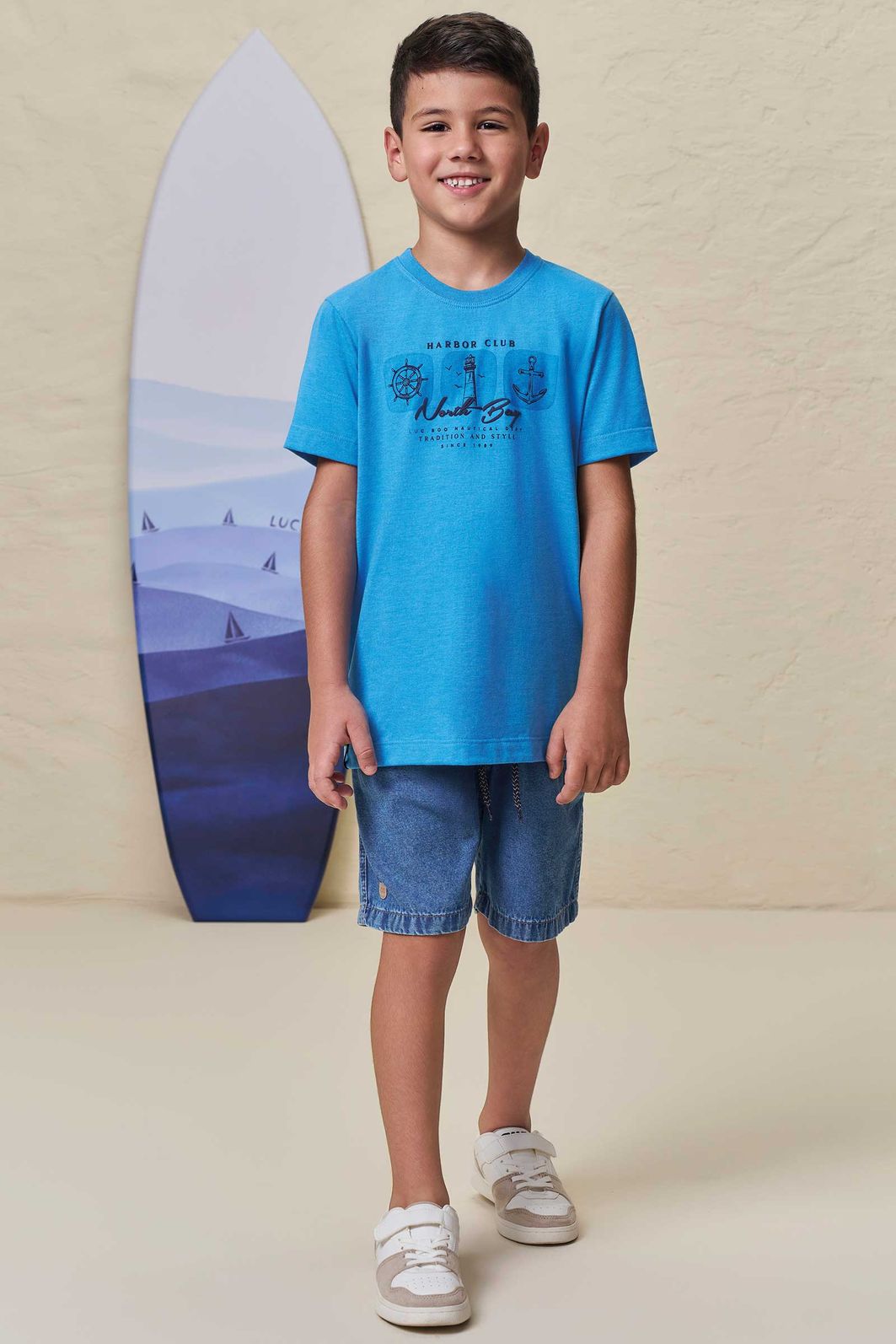 Camiseta em meia malha 99627 LucBoo Infantil Menino Camiseta em meia malha 99627 LucBoo Infantil Menino