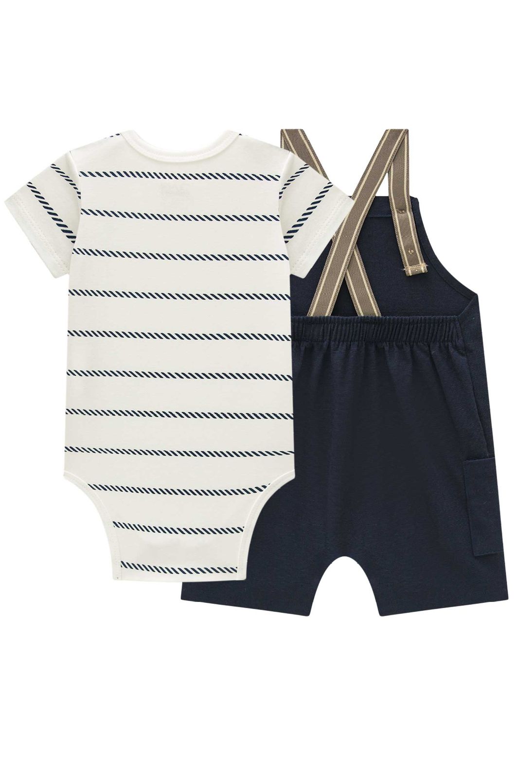 Conjunto de body em suedine e jardineira em linho santorine com elastano 94838 Johnny Fox Bebê Menino Conjunto de body em suedine e jardineira em linho santorine com elastano 94838 Johnny Fox Bebê Menino