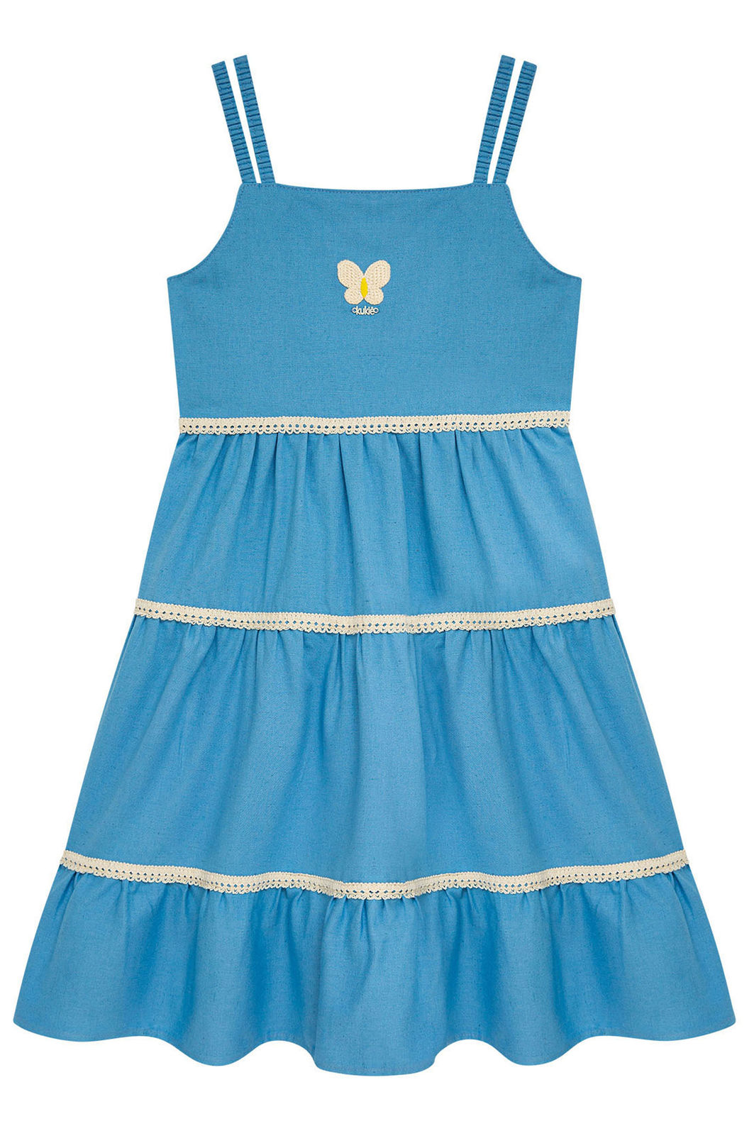 Vestido em linho santorine 95902 Kukiê Infantil Menina Vestido em linho santorine 95902 Kukiê Infantil Menina