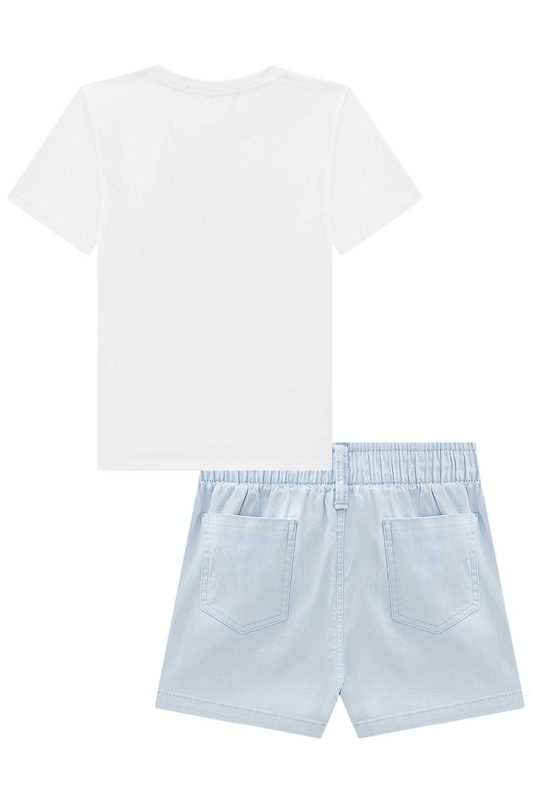 Conjunto de camiseta comfy em meia malha e shorts em sarja com elastano 96303 Lilimoon Teen Menina Conjunto de camiseta comfy em meia malha e shorts em sarja com elastano 96303 Lilimoon Teen Menina