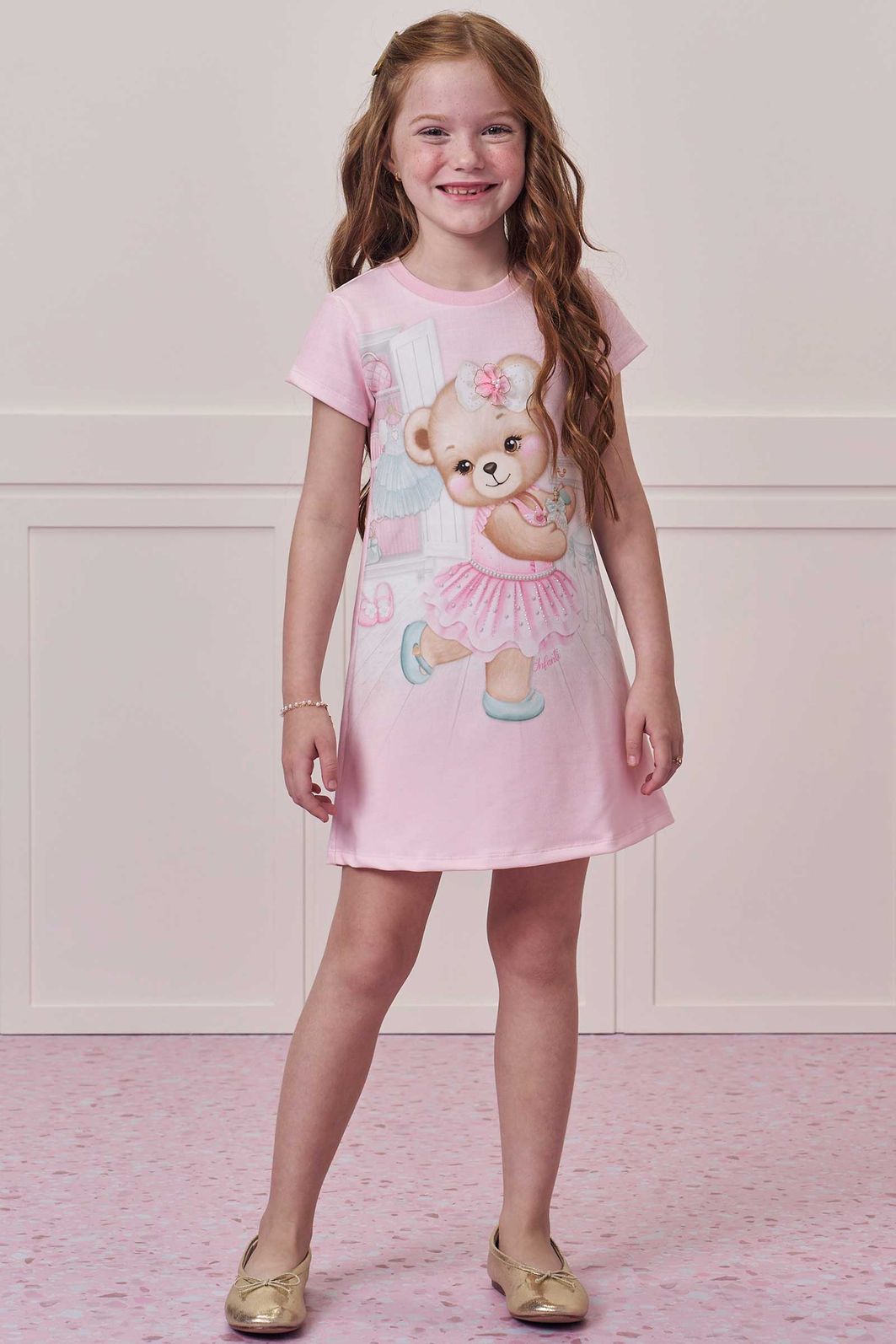 Vestido em molecotton 97935 Infanti Infantil Menina Vestido em molecotton 97935 Infanti Infantil Menina