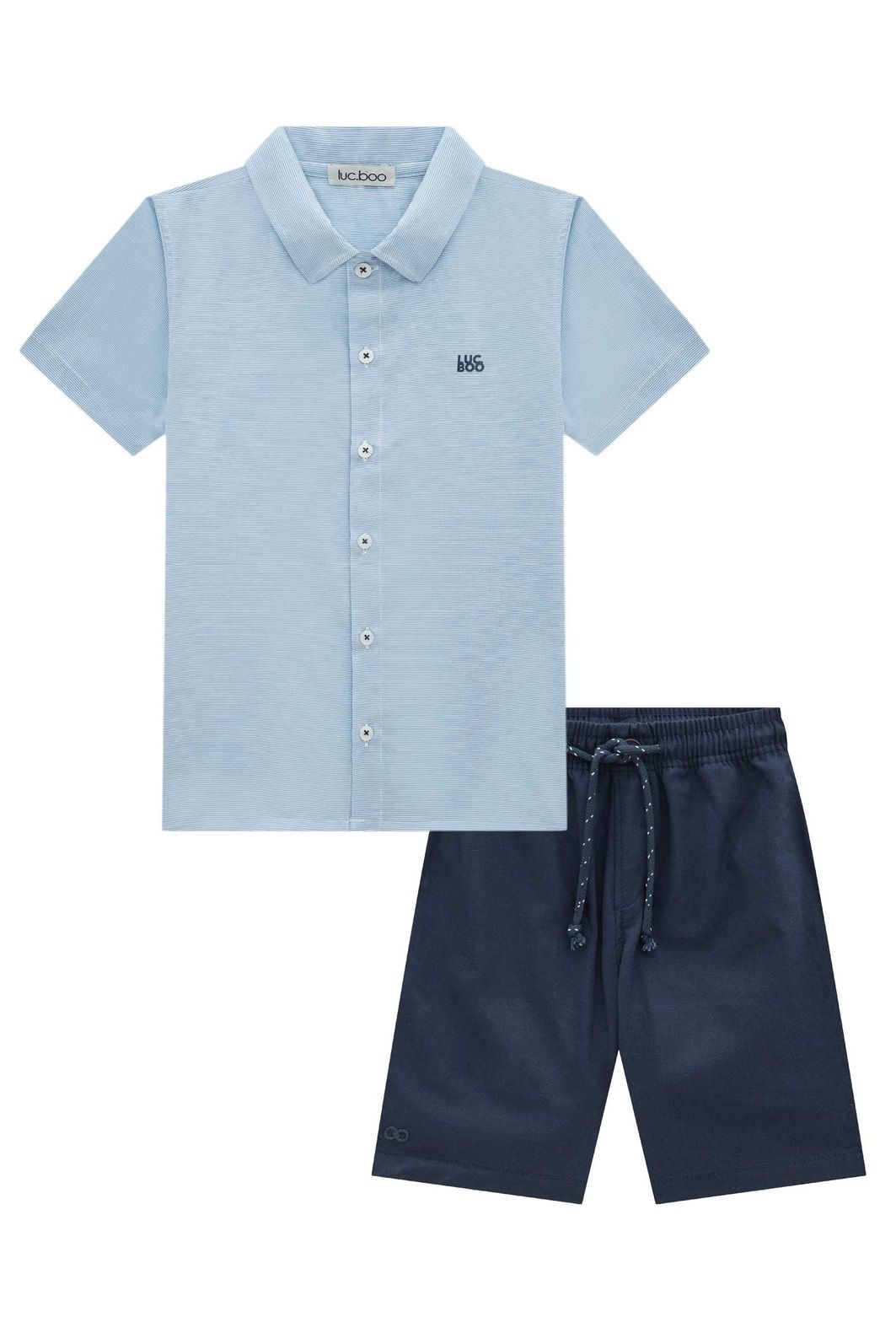 Conjunto de camisa em tecido camisaria chianti e bermuda em sarja girassol com elastano 97330 LucBoo Infantil Menino Conjunto de camisa em tecido camisaria chianti e bermuda em sarja girassol com elastano 97330 LucBoo Infantil Menino