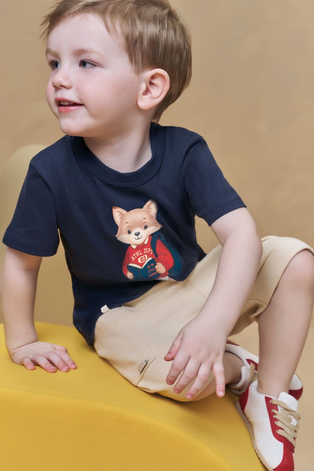 Conjunto de camiseta em meia malha e bermuda em moletwill com elastano 95178 Johnny Fox Teen Menino Conjunto de camiseta em meia malha e bermuda em moletwill com elastano 95178 Johnny Fox Teen Menino