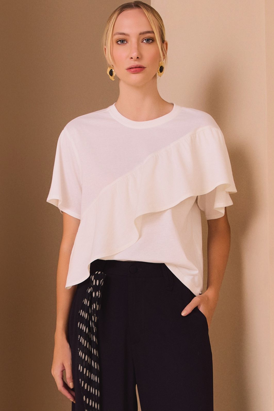 Blusa em malha de algodão premium 97871 Linzzi Blusa em malha de algodão premium 97871 Linzzi