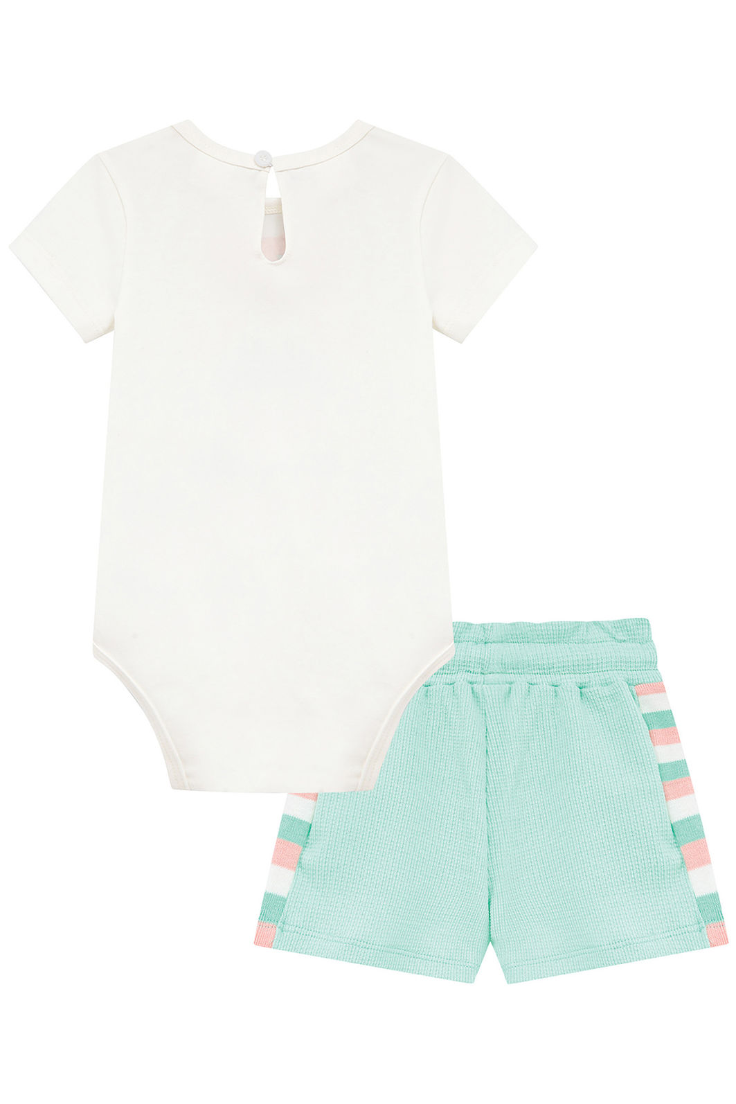 Conjunto de body em cotton e shorts em malha waffle 95349 Kukiê Bebê Menina