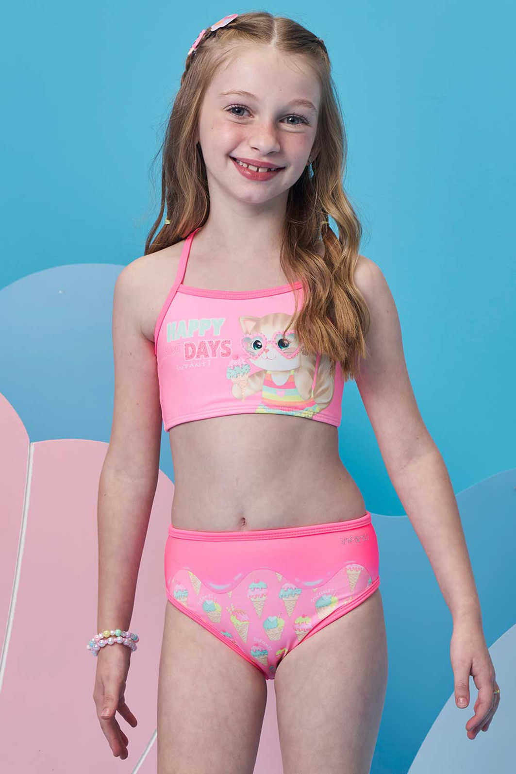 Biquíni em malha UV dry com proteção UV 50+ 99171 Infanti Infantil Menina Biquíni em malha UV dry com proteção UV 50+ 99171 Infanti Infantil Menina