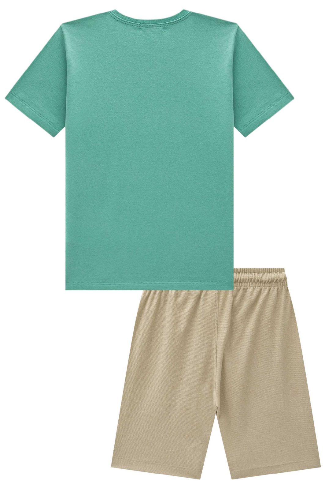 Conjunto de camiseta em meia malha e bermuda em cotton jeans com elastano 96976 LucBoo Infantil Menino Conjunto de camiseta em meia malha e bermuda em cotton jeans com elastano 96976 LucBoo Infantil Menino