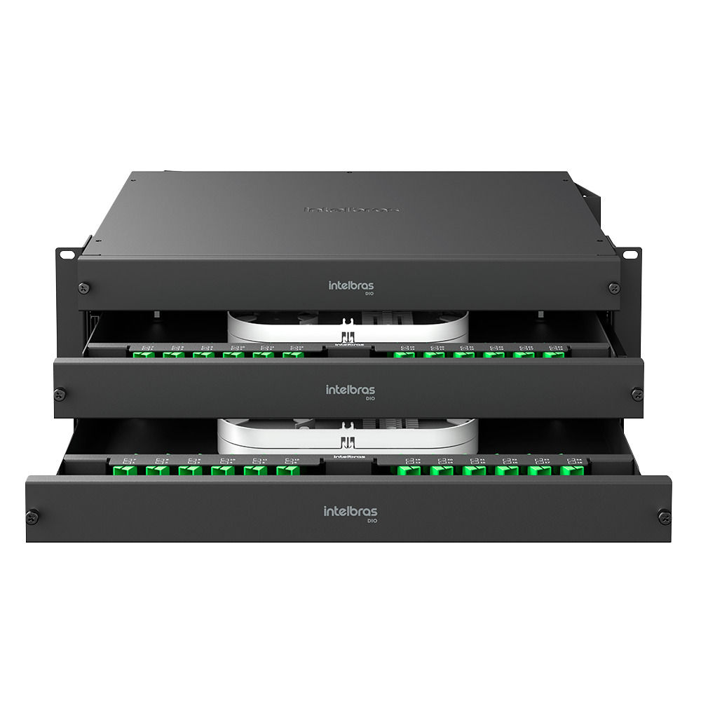 Distribuidor Interno Óptico com bandeja deslizante - DIO 48FO D 2U Distribuidor Interno Óptico com bandeja deslizante - DIO 48FO D 2U