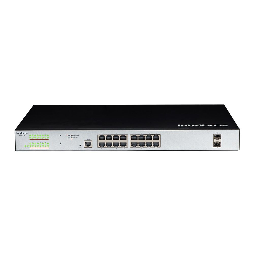 Switch Gerenciável 16 portas Gigabit PoE com 2 portas SFP - SG 1602 PoE Max