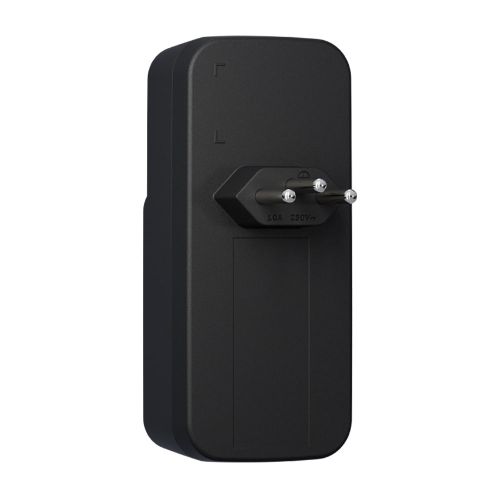 Adaptador eletrônico Preto 2 tomadas e 2 saídas USB - EAC 202 Adaptador eletrônico Preto 2 tomadas e 2 saídas USB - EAC 202