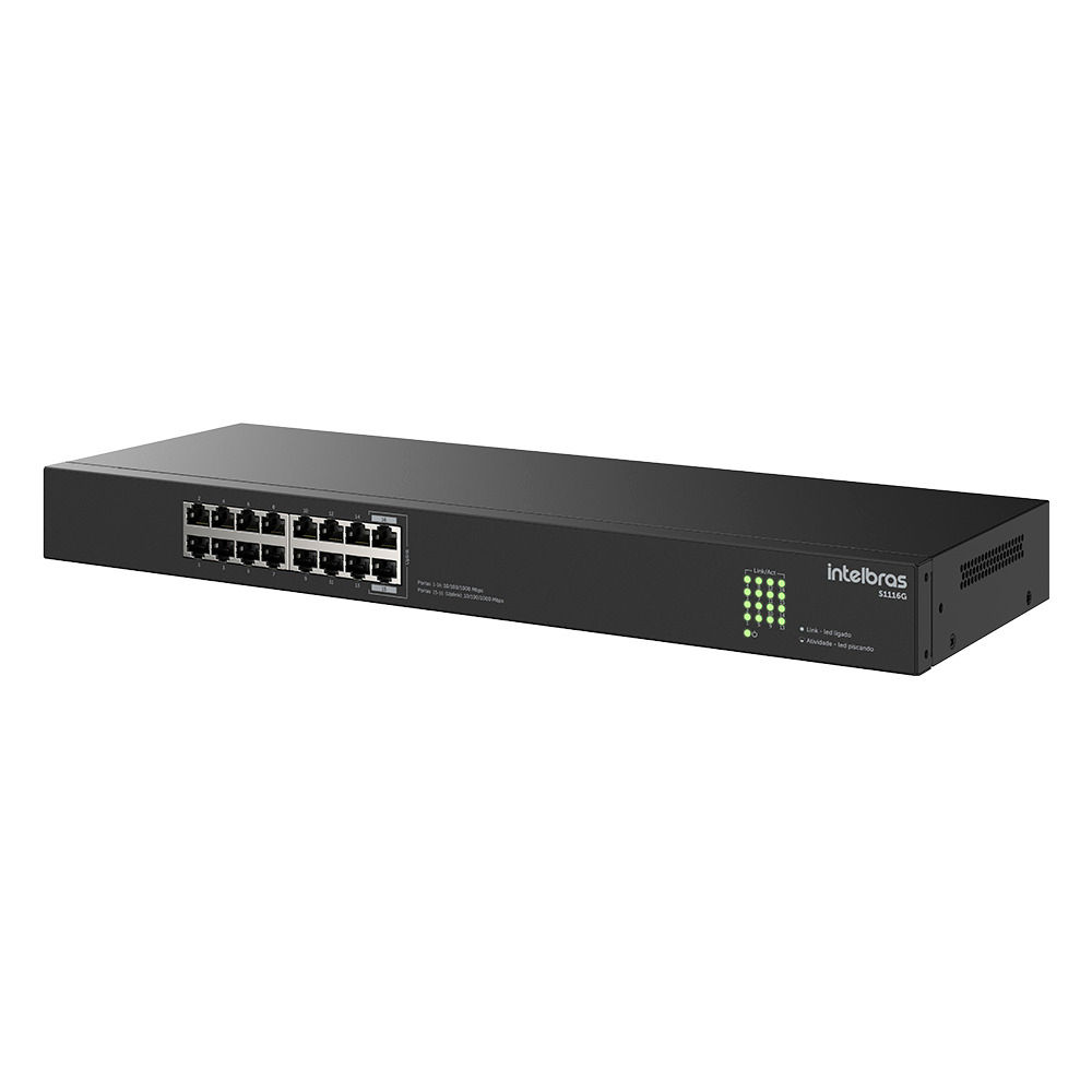 Switch Não Gerenciável 16 portas Gigabit Ethernet - S1116G Switch Não Gerenciável 16 portas Gigabit Ethernet - S1116G