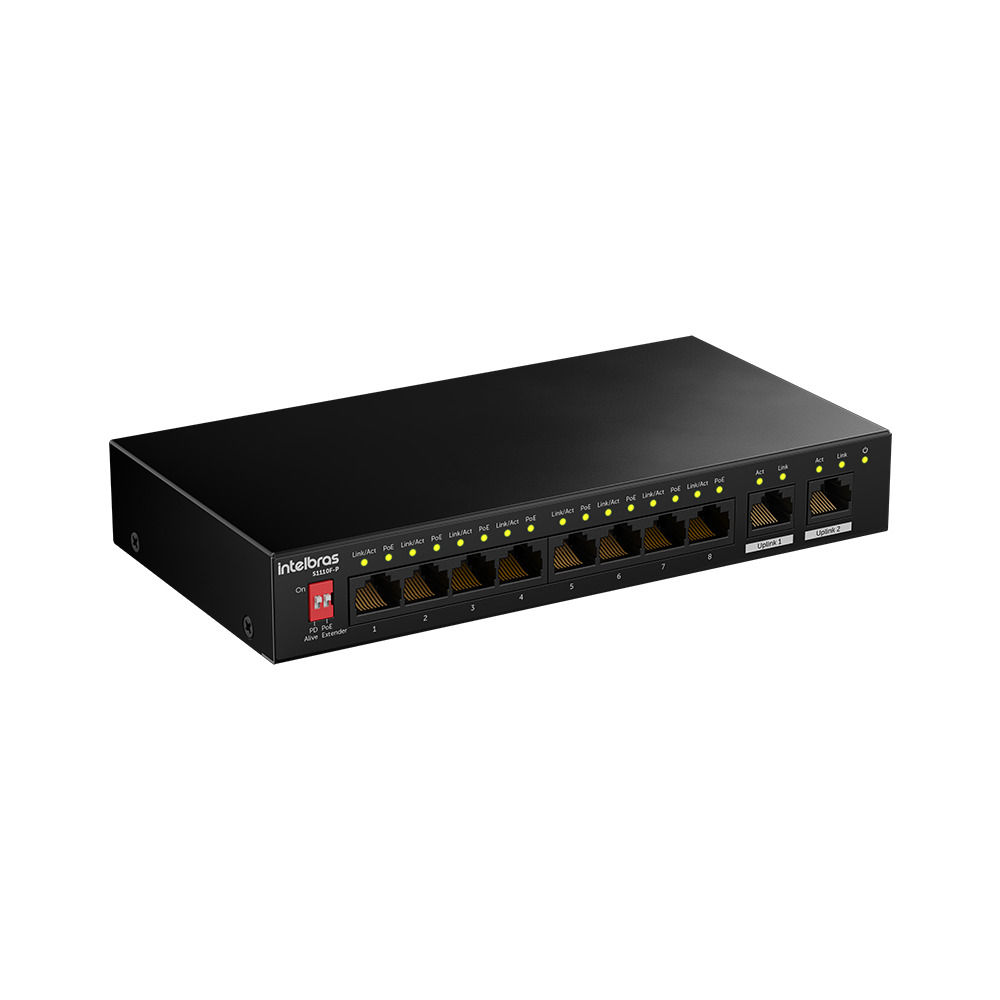 Switch Não Gerenciável PoE 10 portas Fast Ethernet - S1110F-P Switch Não Gerenciável PoE 10 portas Fast Ethernet - S1110F-P