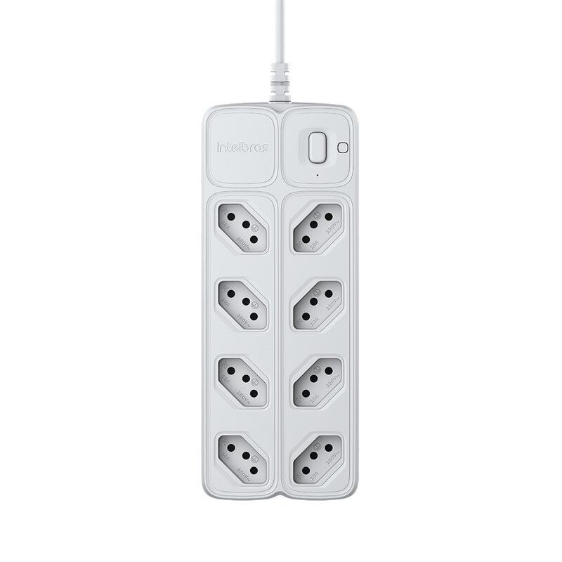 Protetor eletrônico com 8 tomadas - EPE 2008 Branco Protetor eletrônico com 8 tomadas - EPE 2008 Branco
