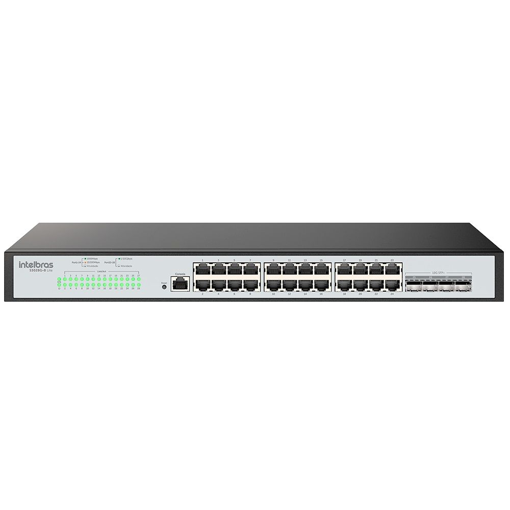 Switch Gerenciável L3 com 24 portas Gigabit e 4 SFP+ - S3028G-B Lite
