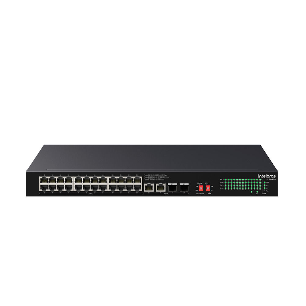 Switch Não Gerenciável PoE 28 portas Gigabit Ethernet - S1128G-PA