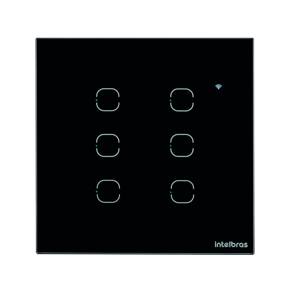 Interruptor touch smart Wi-Fi 6 teclas Preto - EWS 1006