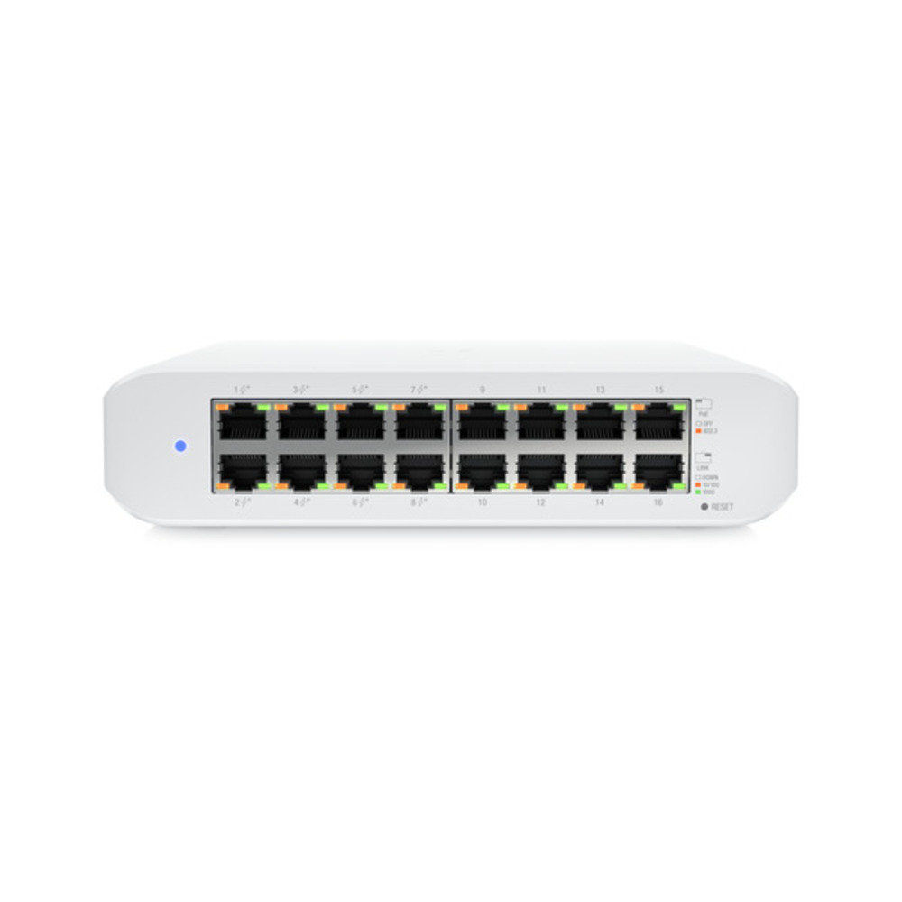 Switch PoE de Camada 2 com 16 portas RJ-45 Gigabit USW-Lite-16-PoE-BR Switch PoE de Camada 2 com 16 portas RJ-45 Gigabit USW-Lite-16-PoE-BR