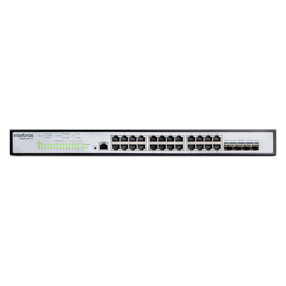 Switch Gerenciável L3 com 24 portas Gigabit PoE e 4 SFP+ - S3028G-PB Lite Switch Gerenciável L3 com 24 portas Gigabit PoE e 4 SFP+ - S3028G-PB Lite