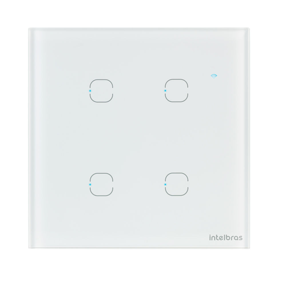 Interruptor touch smart Wi-Fi 4 teclas - EWS 1004 Branco