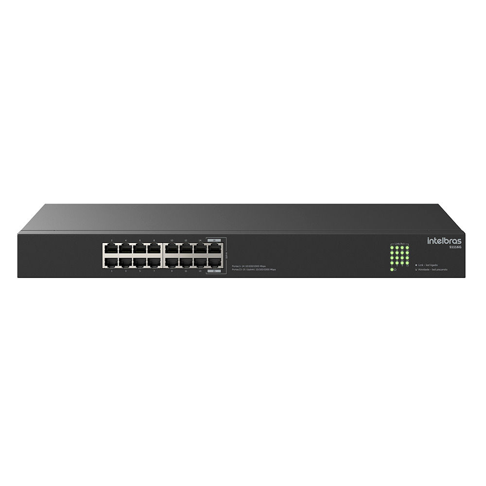 Switch Não Gerenciável 16 portas Gigabit Ethernet - S1116G Switch Não Gerenciável 16 portas Gigabit Ethernet - S1116G