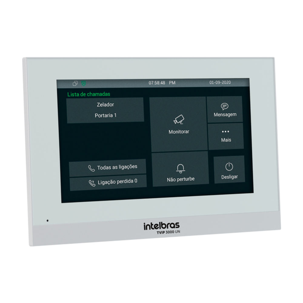 Terminal Interno Video Porteiro IP - TVIP 3000 UN Branco
