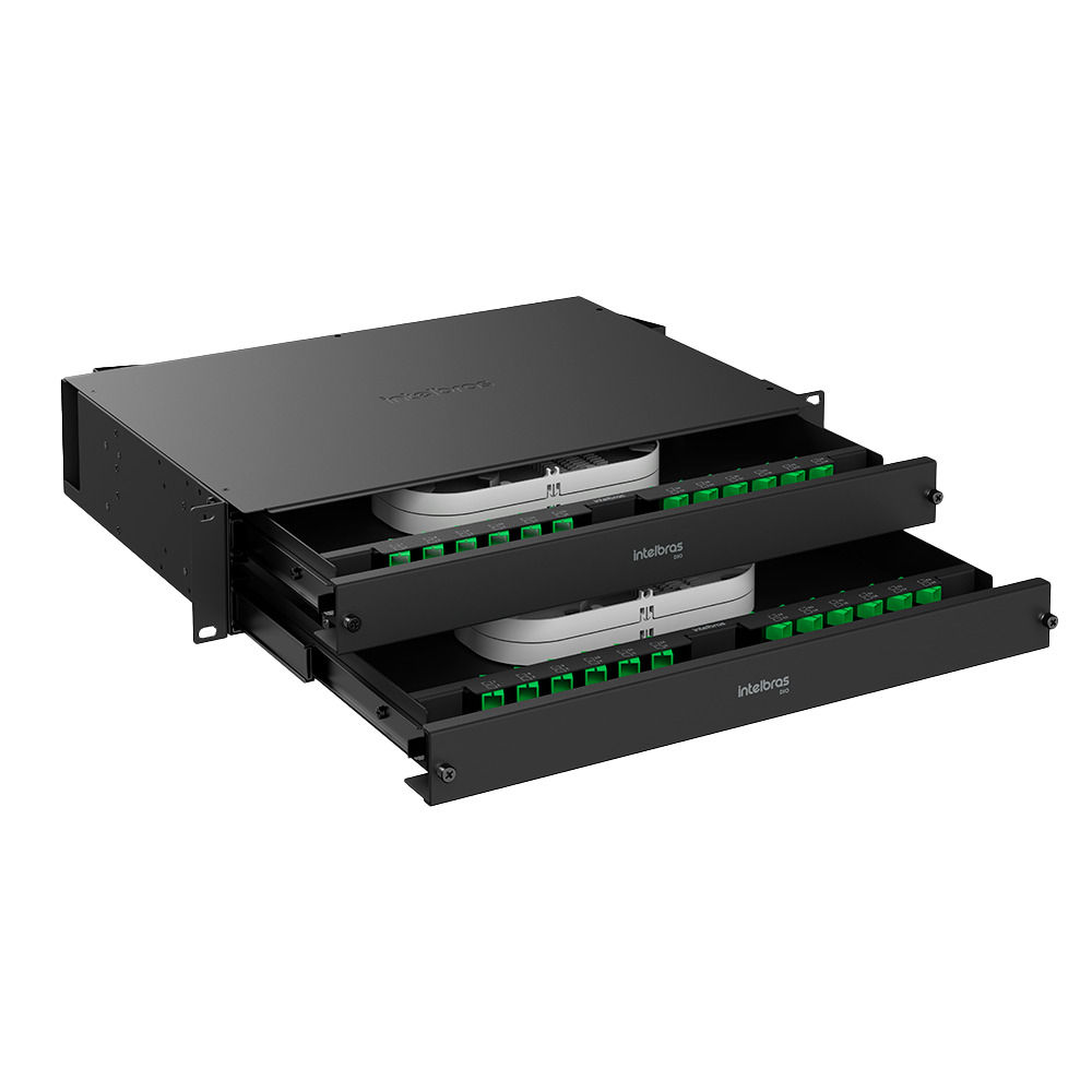 Distribuidor Interno Óptico com bandeja deslizante - DIO 48FO D 2U