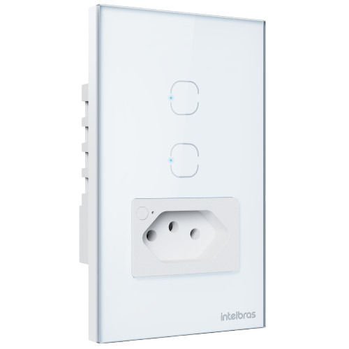 Tomada com Interruptor Inteligente Wi-Fi (2 tecla) - ETS 2002 BRANCO Tomada com Interruptor Inteligente Wi-Fi (2 tecla) - ETS 2002 BRANCO