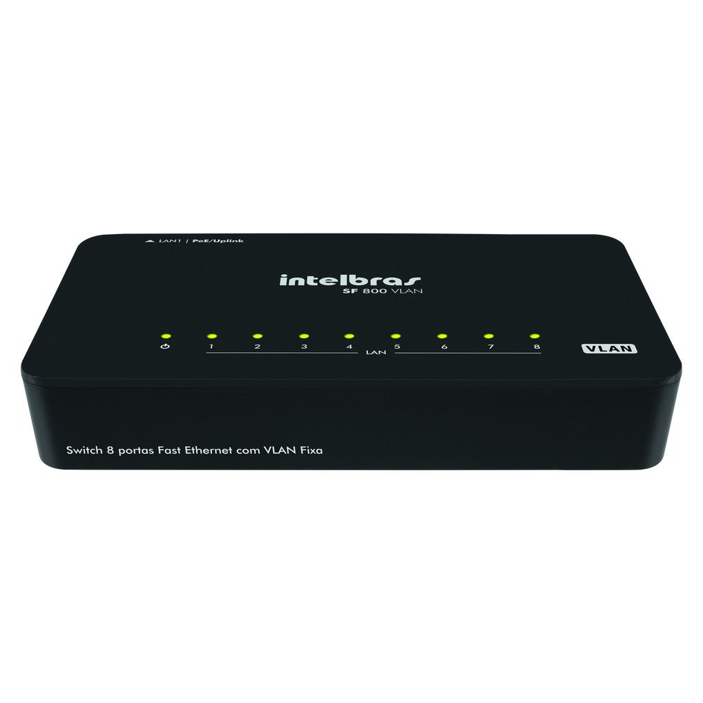Switch - SF 800 VLAN - 8 portas Fast Ethernet com VLAN Fixa