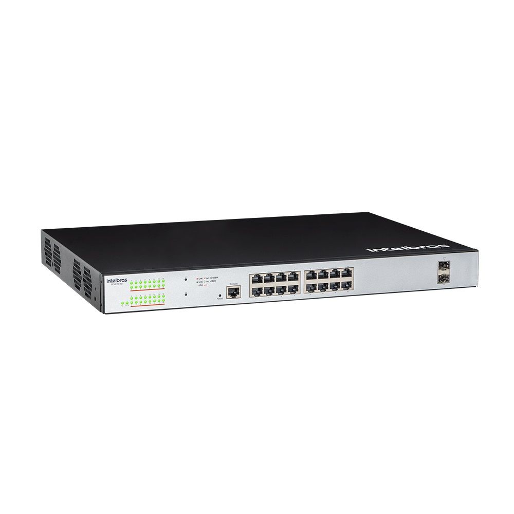 Switch Gerenciável 16 portas Gigabit PoE com 2 portas SFP - SG 1602 PoE Max