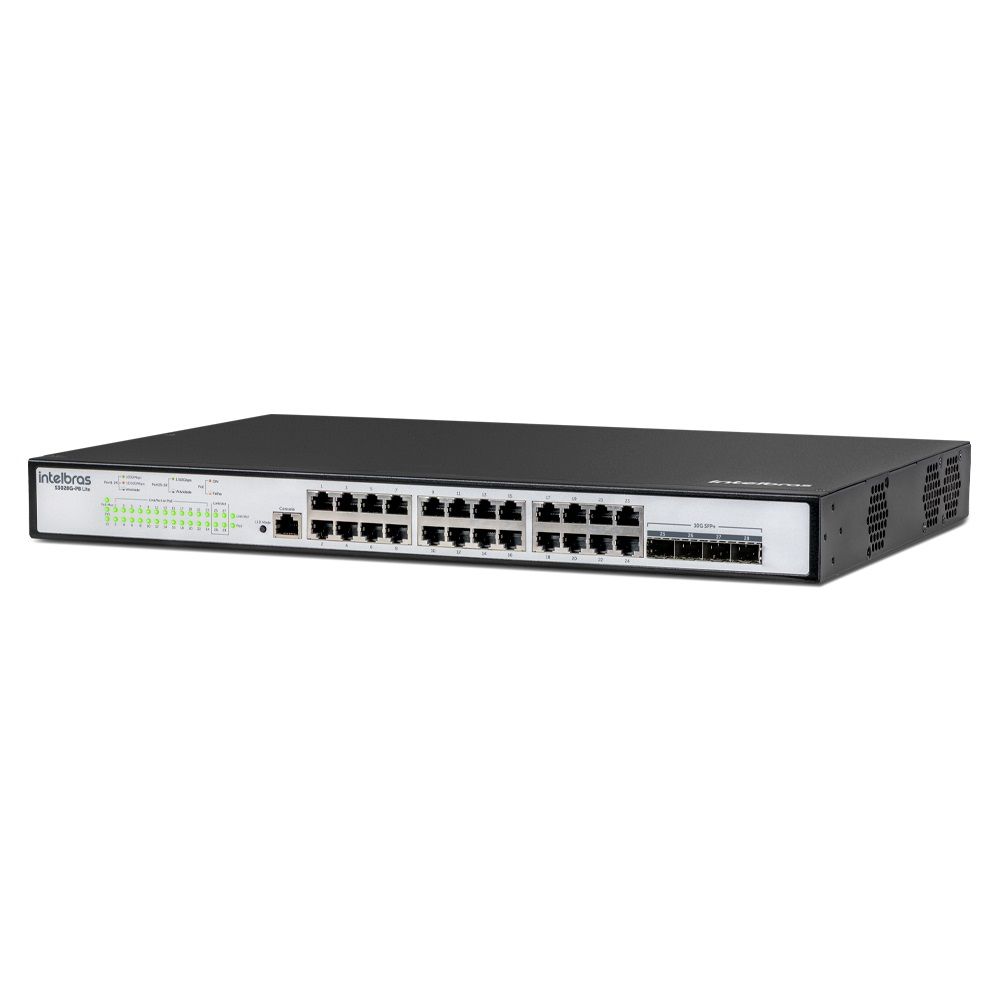 Switch Gerenciável L3 com 24 portas Gigabit PoE e 4 SFP+ - S3028G-PB Lite Switch Gerenciável L3 com 24 portas Gigabit PoE e 4 SFP+ - S3028G-PB Lite