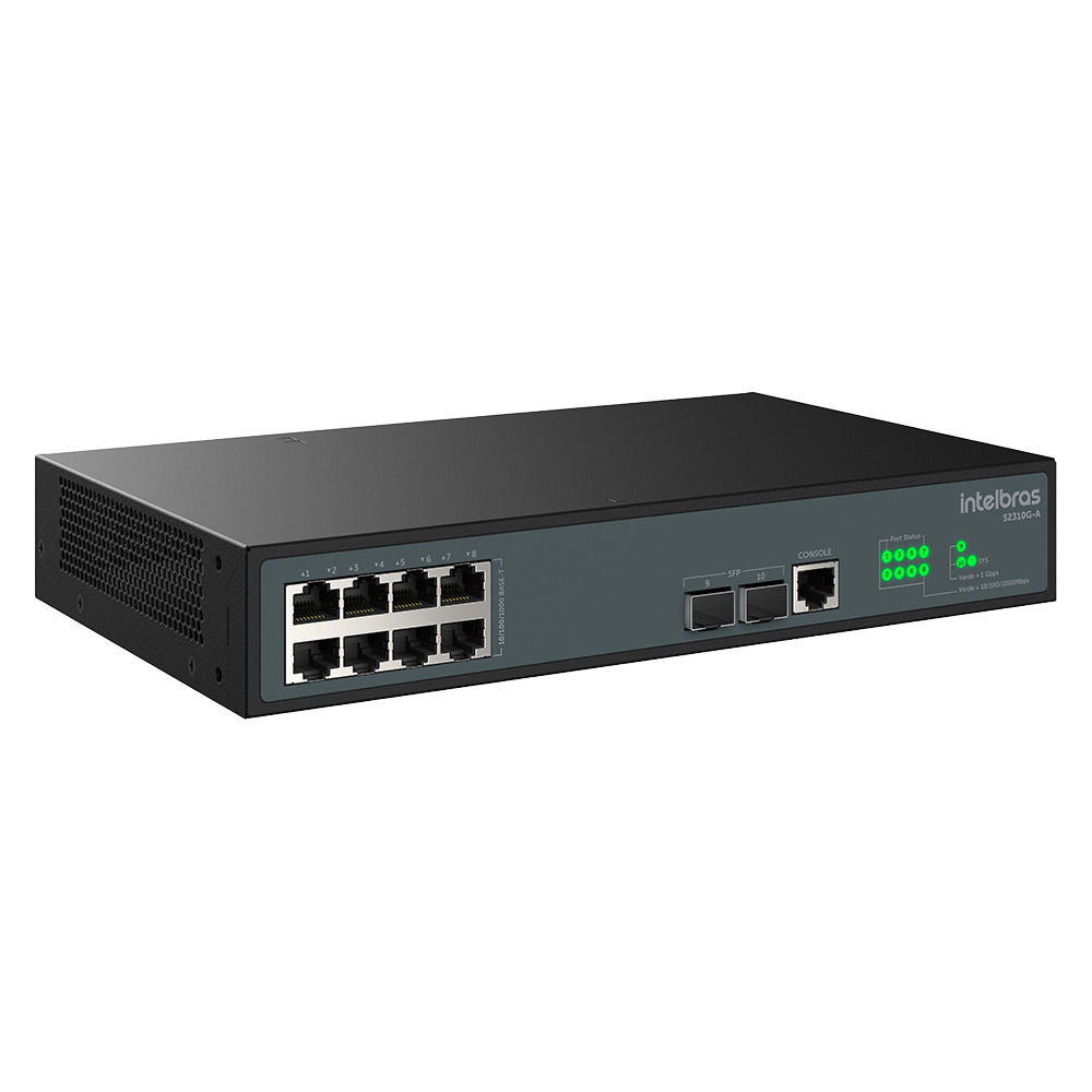 Switch Gerenciável 8 Portas Gigabit Ethernet com 2 Portas SFP - S2310G-A Switch Gerenciável 8 Portas Gigabit Ethernet com 2 Portas SFP - S2310G-A