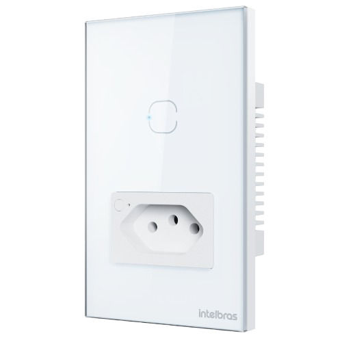 Tomada com Interruptor Inteligente Wi-Fi (1 tecla) - ETS 2001 BRANCO Tomada com Interruptor Inteligente Wi-Fi (1 tecla) - ETS 2001 BRANCO