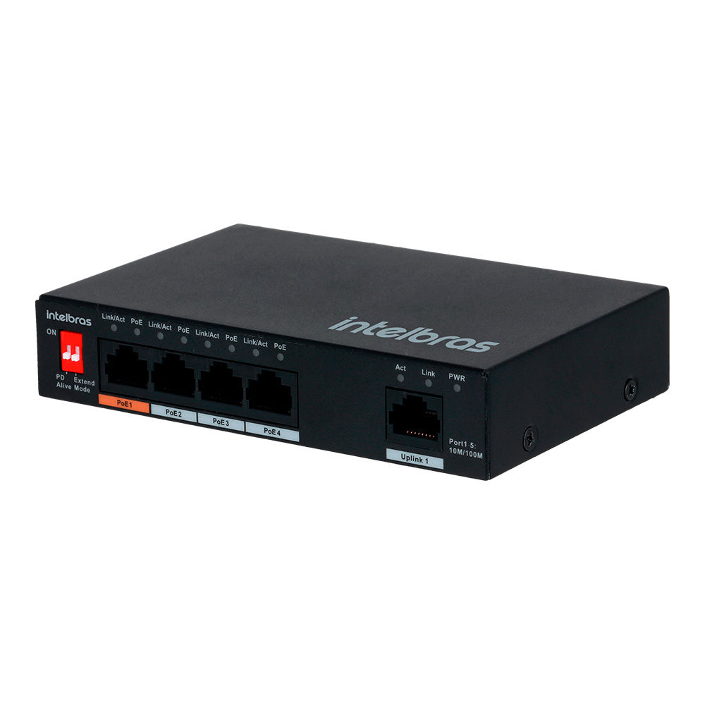 Switch 5 portas Fast Ethernet com 4 portas PoE+ - SF 500 Hi-PoE SKD Switch 5 portas Fast Ethernet com 4 portas PoE+ - SF 500 Hi-PoE SKD