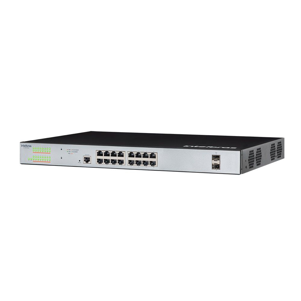 Switch Gerenciável 16 portas Gigabit PoE com 2 portas SFP - SG 1602 PoE Max