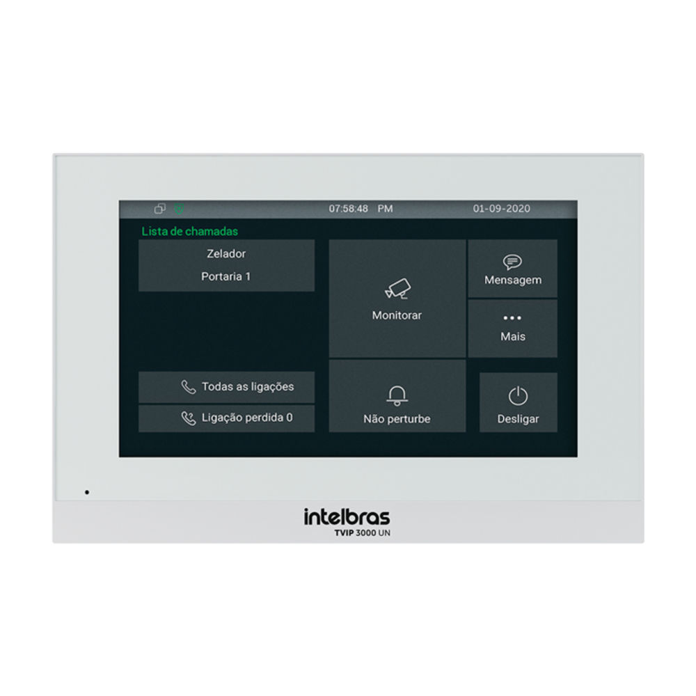 Terminal Interno Video Porteiro IP - TVIP 3000 UN Branco