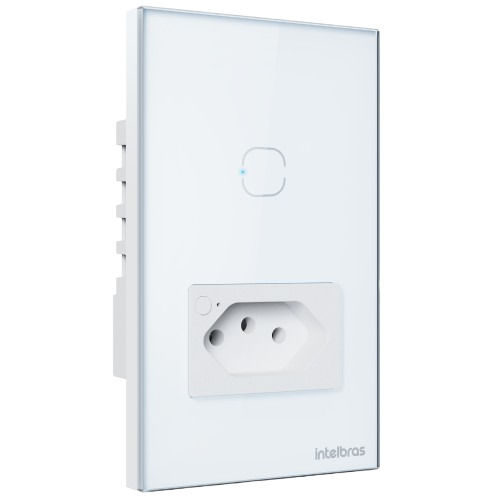 Tomada com Interruptor Inteligente Wi-Fi (1 tecla) - ETS 2001 BRANCO Tomada com Interruptor Inteligente Wi-Fi (1 tecla) - ETS 2001 BRANCO