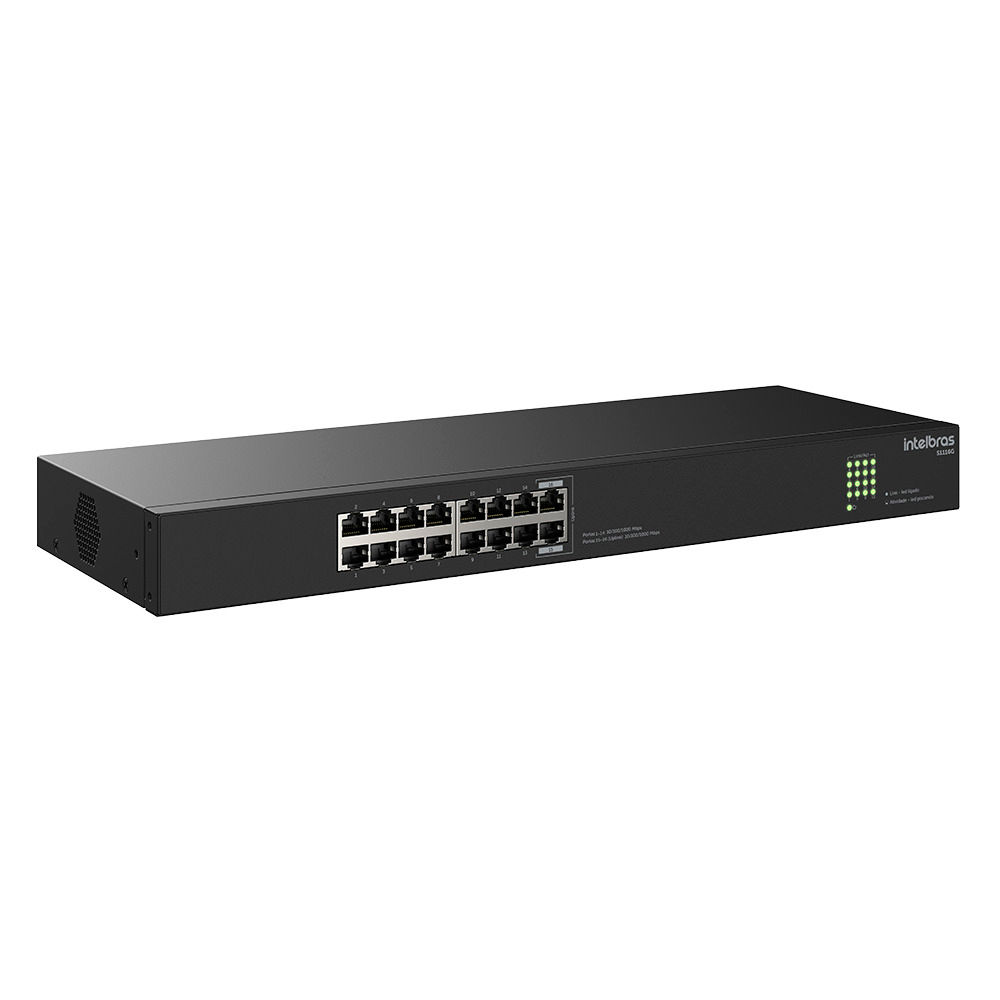 Switch Não Gerenciável 16 portas Gigabit Ethernet - S1116G Switch Não Gerenciável 16 portas Gigabit Ethernet - S1116G