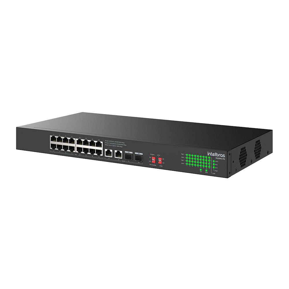 Switch Não Gerenciável PoE 16 portas Gigabit Ethernet - S1120G-PA