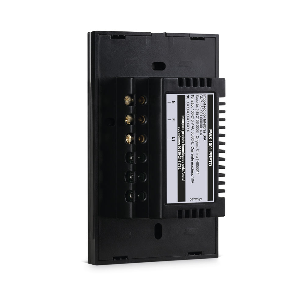 Interruptor touch smart Wi-Fi - EWS 1001 Preto Interruptor touch smart Wi-Fi - EWS 1001 Preto