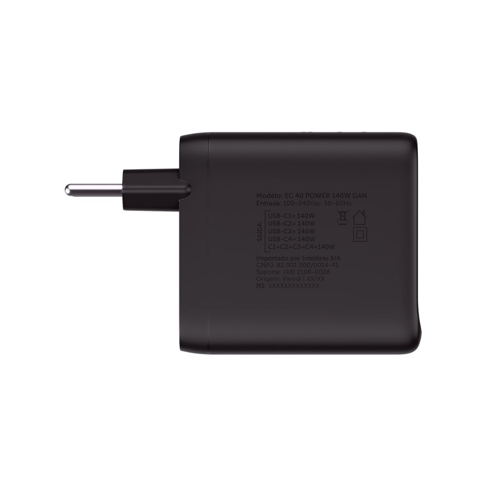 Carregador com 4 portas USB-C - EC 40 POWER 140W GaN