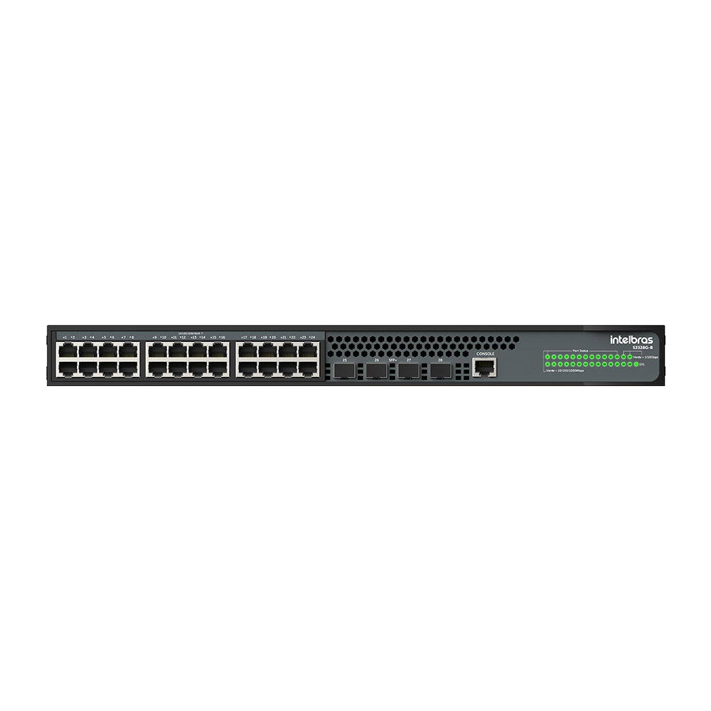 Switch Gerenciável 24 portas Gigabit e 4 portas SFP+ - S2328G-B Switch Gerenciável 24 portas Gigabit e 4 portas SFP+ - S2328G-B