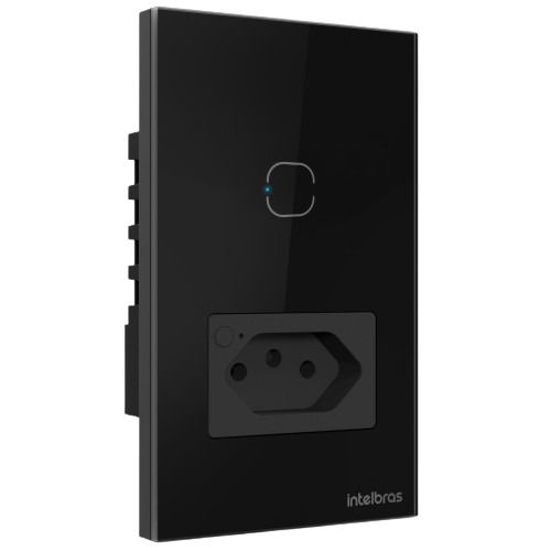 Tomada com Interruptor Inteligente Wi-Fi (1 tecla) - ETS 2001 PRETO Tomada com Interruptor Inteligente Wi-Fi (1 tecla) - ETS 2001 PRETO