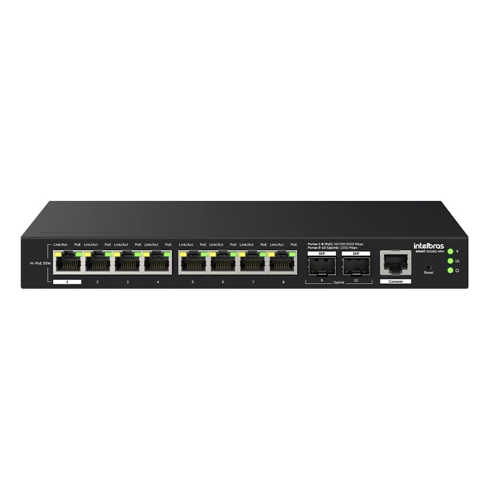 Switch Smart Hi-PoE com 10 portas Gigabit - SMART S2110G-HPA Switch Smart Hi-PoE com 10 portas Gigabit - SMART S2110G-HPA