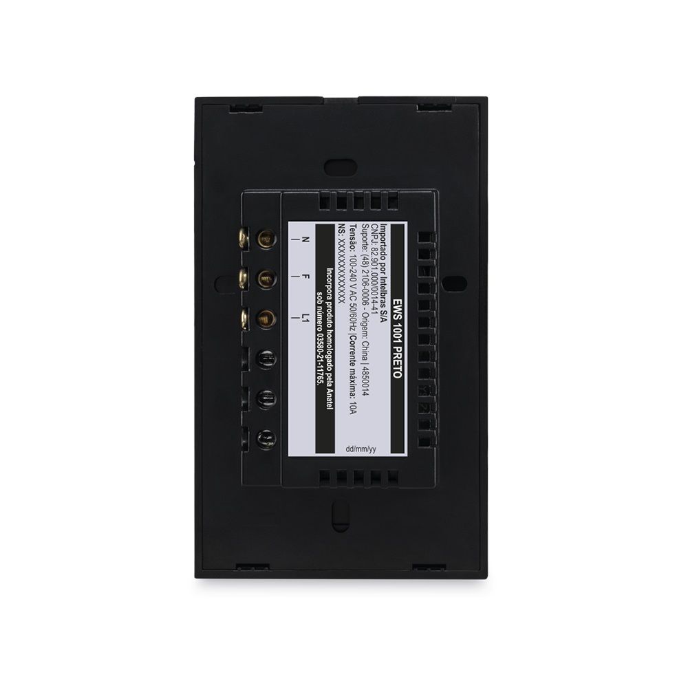 Interruptor touch inteligente Wi-Fi - MIS 1001 Preto Interruptor touch inteligente Wi-Fi - MIS 1001 Preto