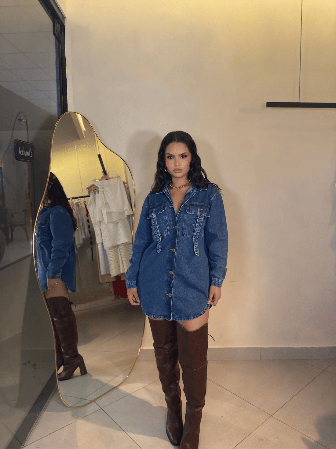 Camisa jeans oversize Vegas