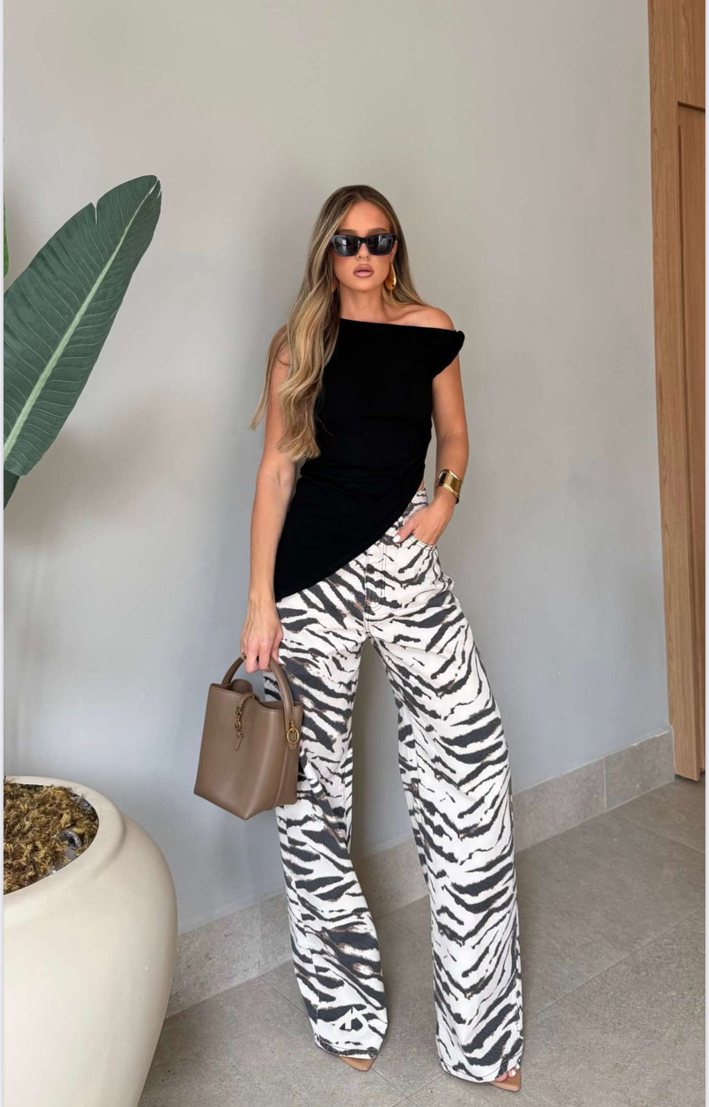 Calça jeans animal print Calça jeans animal print